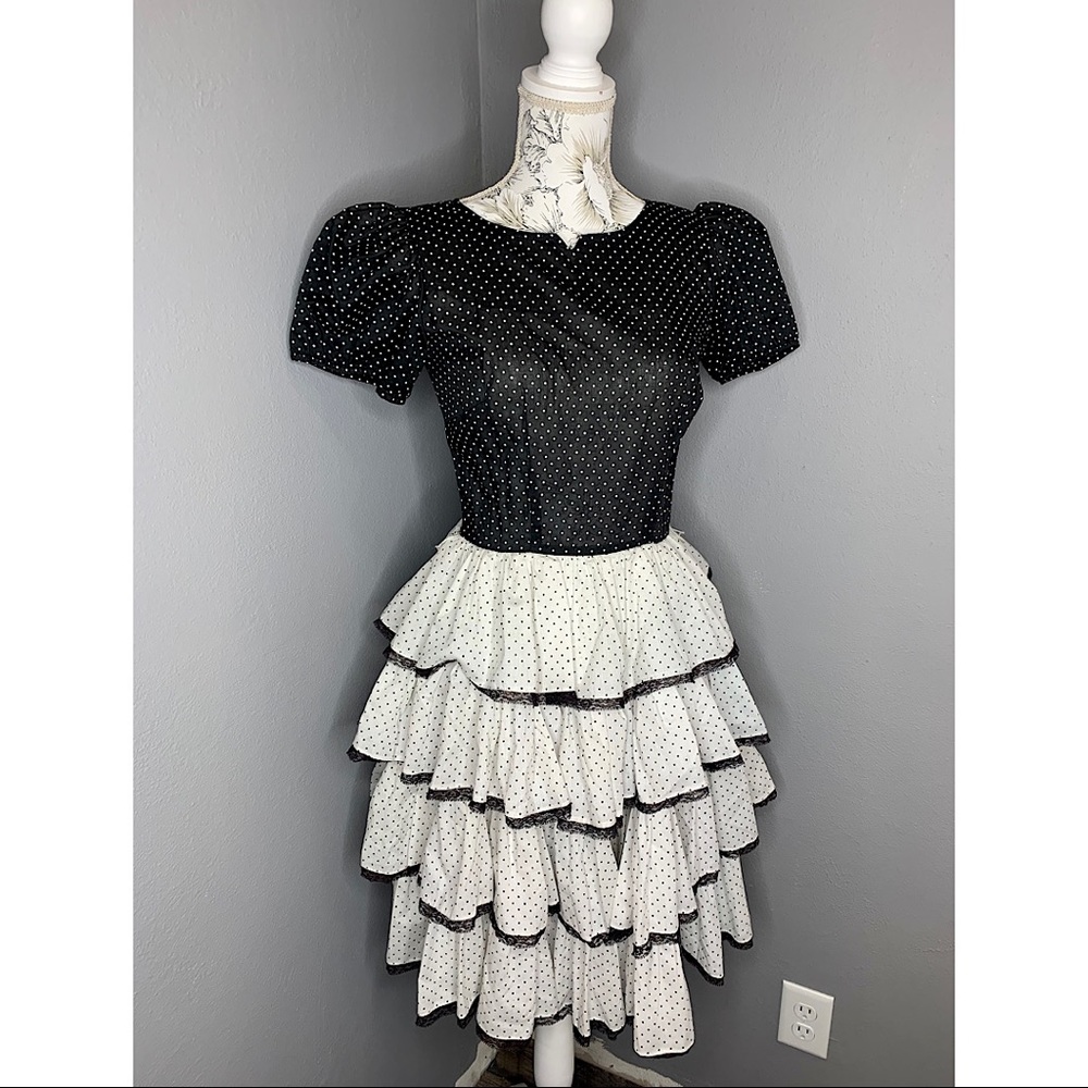 Vintage SQUARE DANCE Dress Co Polka Dot Size 8 - Picture 2 of 5